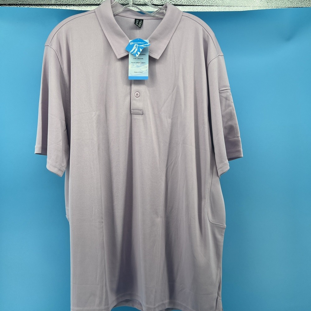 Men's Purple XL Polo‎ Golf Shirt, NWT,  MagcoMsen Short Sleeve, Pen Pocket - Picture 2 of 7